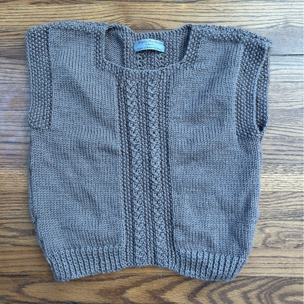 Brown hand Knit Sweater Vest, pullover